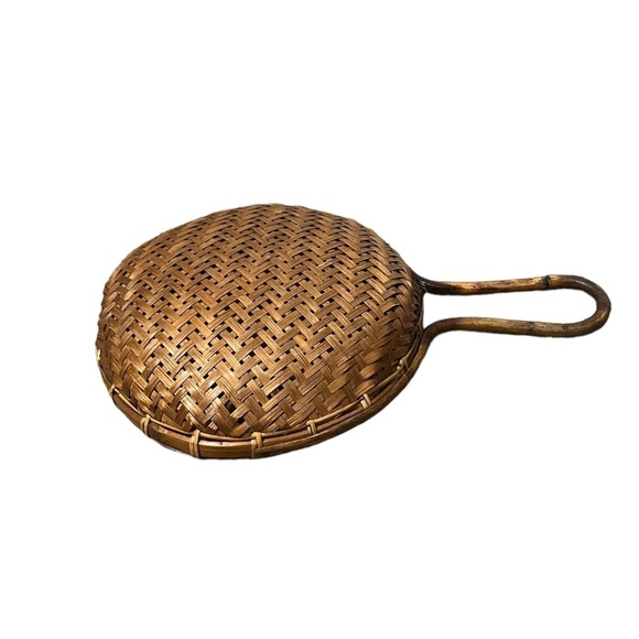 Vintage Hand Crafted Weaving Wicker Ladle Basket-Home Arts & Crafts Basketry - Picture 3 of 7